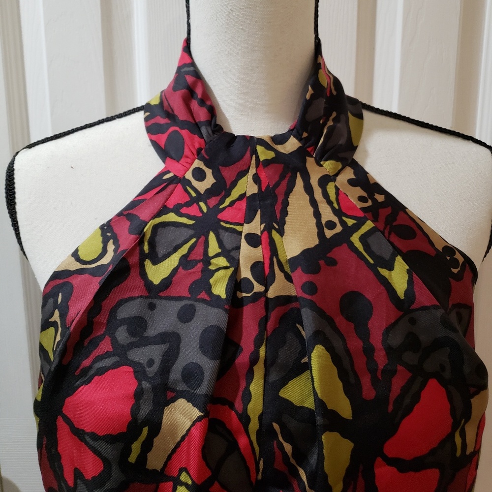 Trina Turk Silk Halter Top